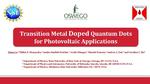 Transition Metal Doped Quantum Dots for Photovoltaic Applications